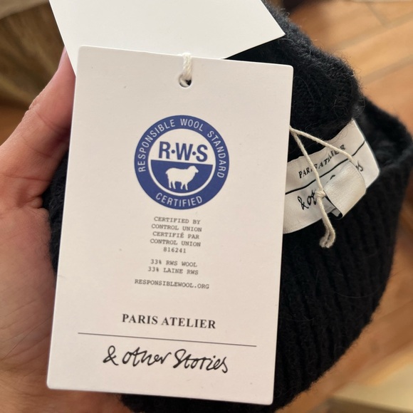 & Other Stories Black Wool Knit Sweater Midi Dress - Picture 6 of 8